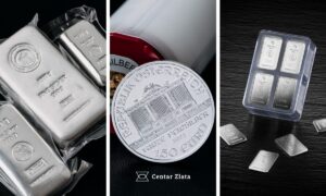 Investicijsko srebro dolazi u obliku srebrnih poluga, srebrnjaka i srebrnih kompleta